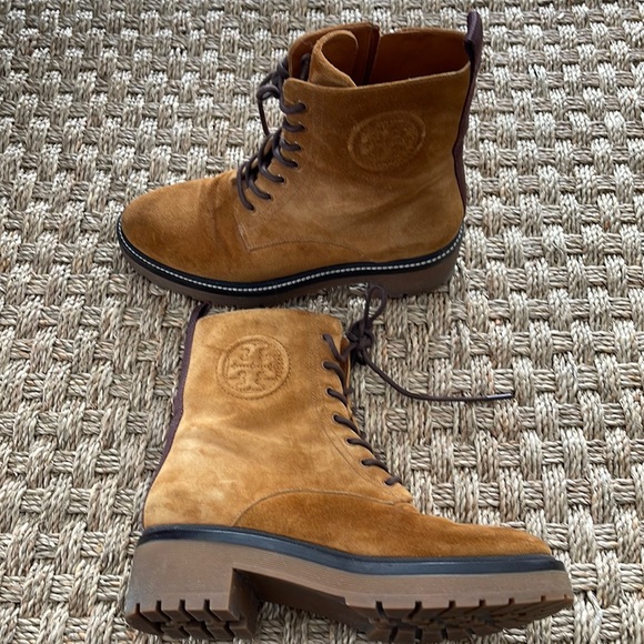 Tory Burch Miller Lug Sole Boot Tory Burch Miller Brown Suede